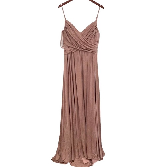 La Femme 30571 Mauve Pink Spaghetti Strap Cross Bodice Formal Gown Size 12 NWT - Picture 3 of 7